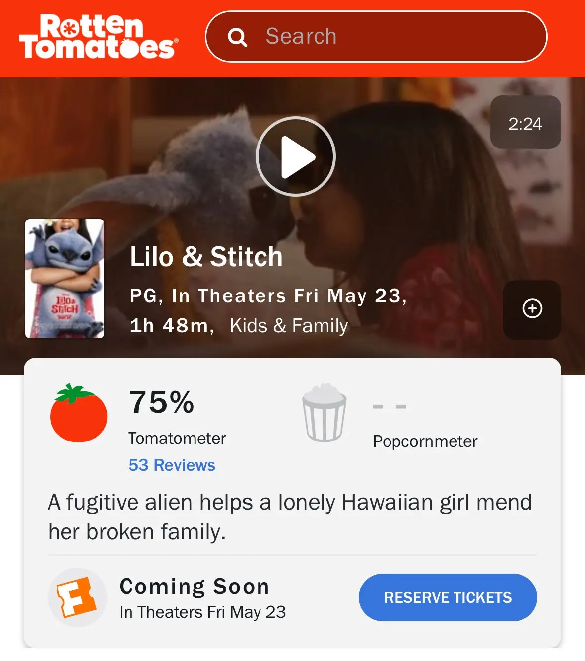 nota de lilo & stitch no rotten tomatoes