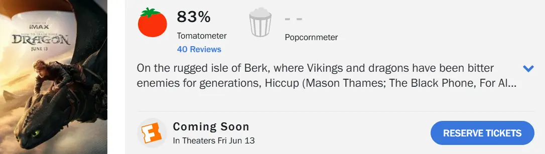 nota de como treinar o seu dragão no rotten tomatoes